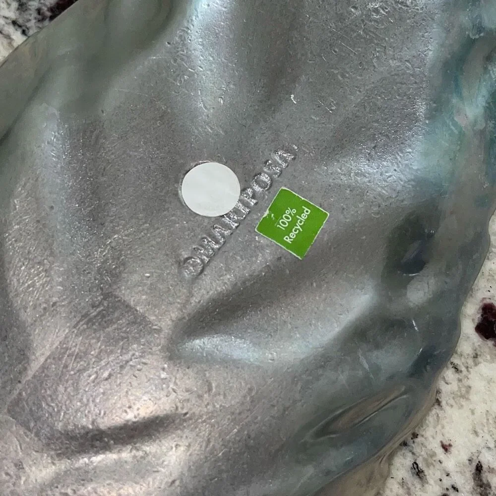 Mariposa Soft Silver Large Leaf Server Tray Plate 100%‎ Recycled Aluminum